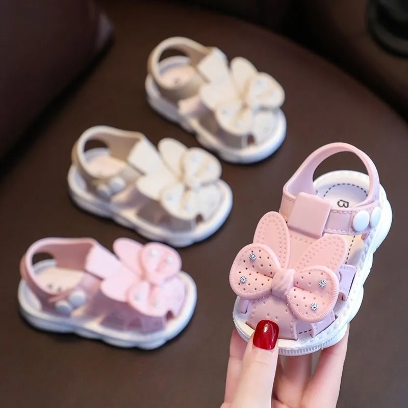 

Summer Baby Girls Sandals Toddler Girl Shoes Soft Bottom Cute Bow Kids Sandals Non-slip First Walkers