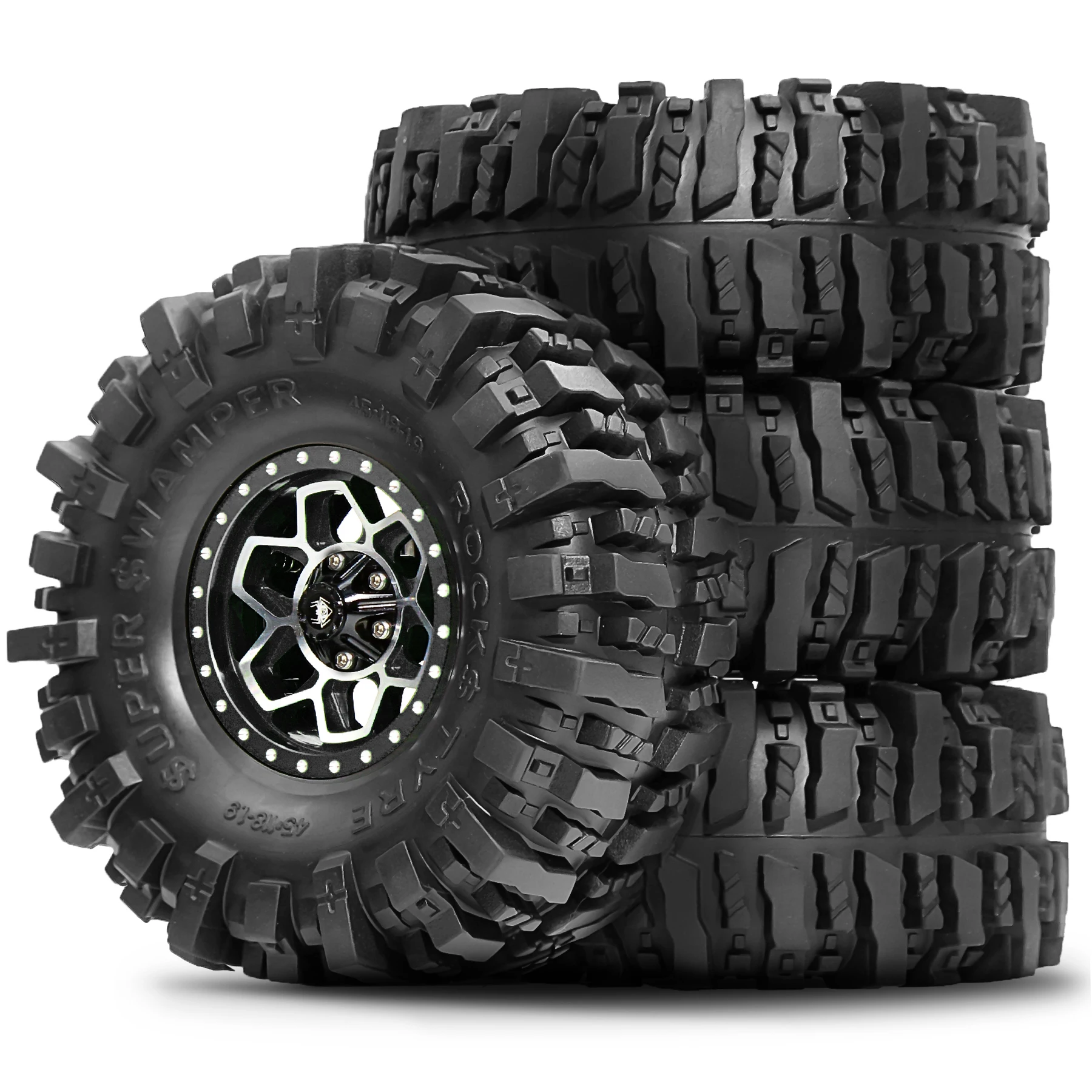 

4 шт. 1,9 колеса и шины с замком, наружный диаметр 4,65 дюйма для 1/10 гусеничного автомобиля Traxxas TRX4 Axial SCX10 II III Redcat Gen8 Gen7 12 мм Hex