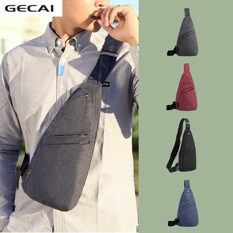 Men's waterproof and wear-resistant Oxford cloth chest bag simple commuting crossbody bag light large capacity shoulder bag