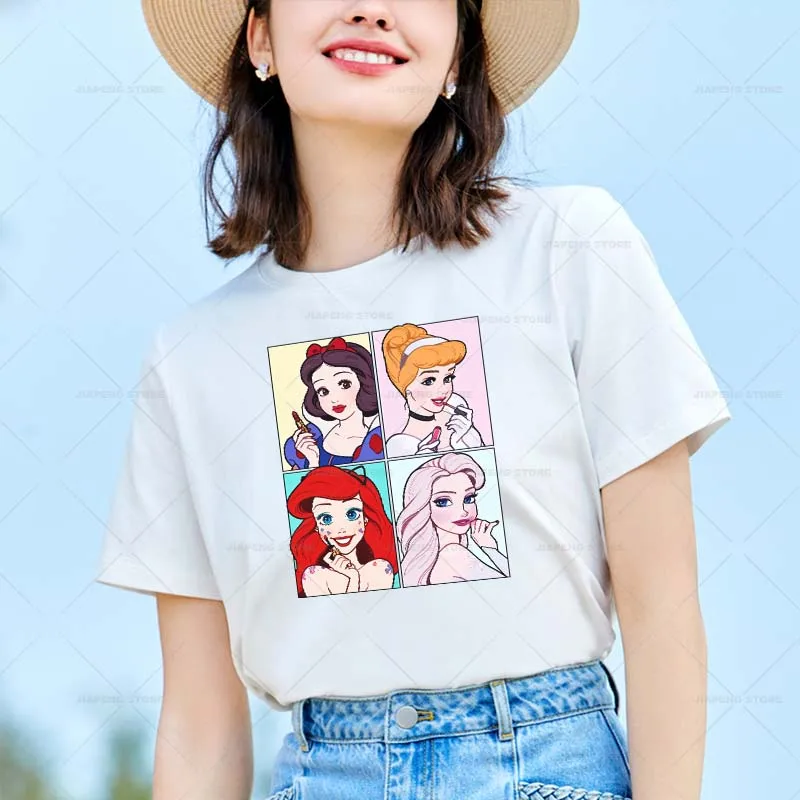 Fashion Minnie Thermal Transfer Stickers Iron on Transfers On Clothes Cute Daisy Duck Disney Princess Printed Patches On Clothes