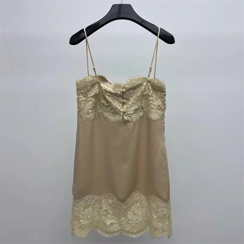 Picture 5: Women's dress New lace patchwork mini dress for spring 2026 Sexy backless suspender dress Sleeveless party dress short dresses