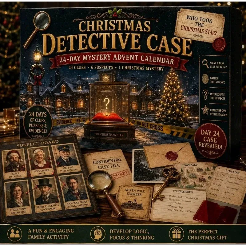 24-day Mystery Adventure Advent Calendar Puzzle Game 6 Themes Escape Room Every Day Open A Surprise Xmas Party Holiday Gift Box