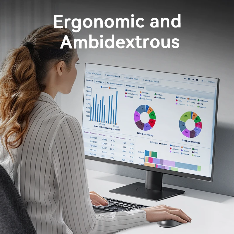 Vention ماوس لاسلكي USB 2.4G مريح 1200 ديسيبل متوحد الخواص سلك 1.5 متر الفئران للكمبيوتر الشخصي ماك بوك لينوفو اللوحي ملحقات الكمبيوتر المحمول الماوس