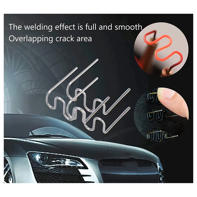 1200 قطعة دبابيس لحام ساخنة زاوية متموجة ومسطحة لإصلاح مصدات السيارة دبابيس دباسة ساخنة