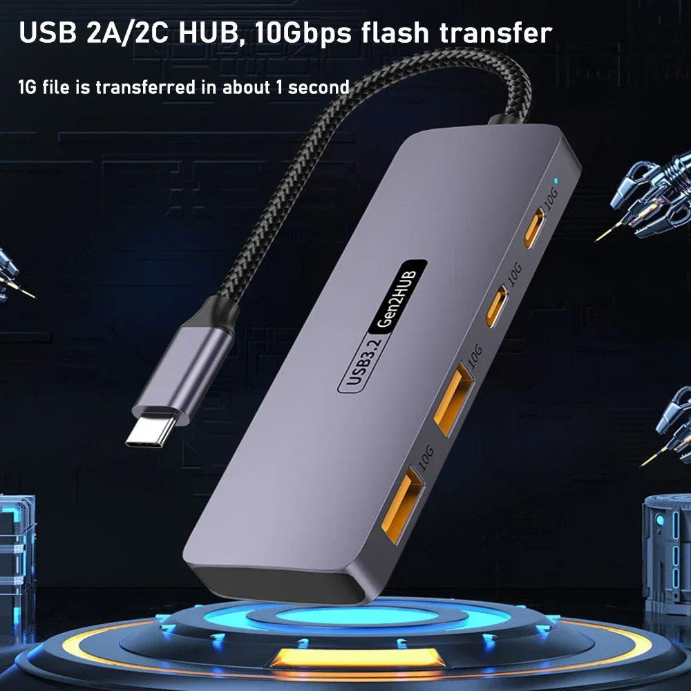 10Gbps USB C HUB High Speed USB Splitter for IPhone 15 Sumsang Laptops PC USB Type-C 3.2 HUB Accesorios Para Macbook Pro 13