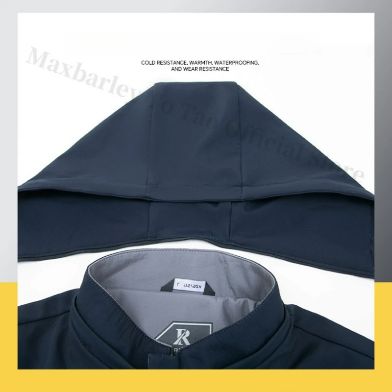 2025 New Autumn Trench Coat Men's Trendy Business Detachable Hooded Coat Jacket Korean Version Waterproof Windbreaker Jackets