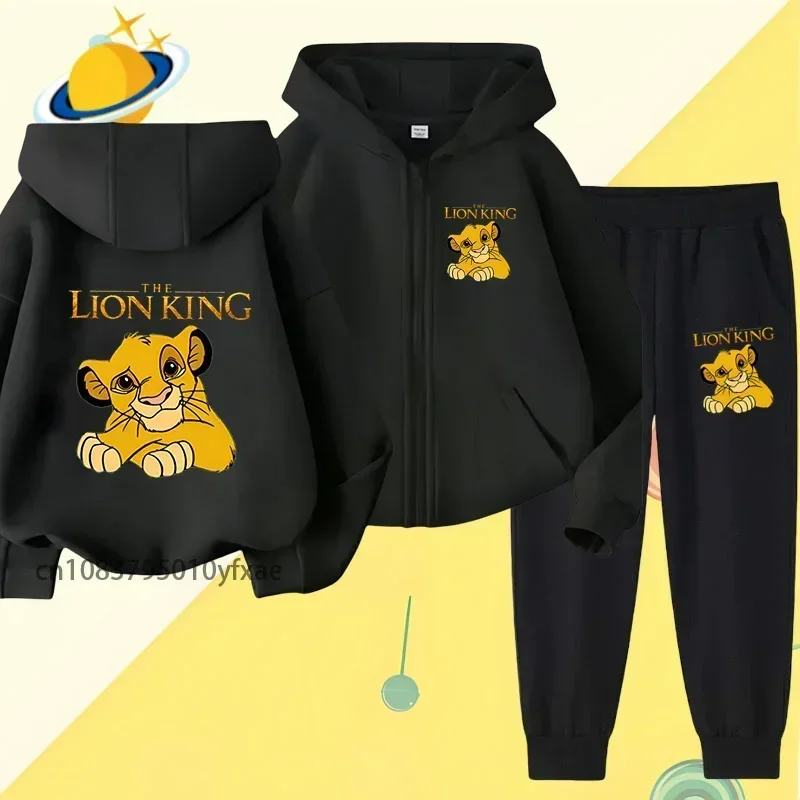 

Lion King children zipper hoodie set Disney cartoon print autumn/Winter long sleeve sweatshirt Boys and girls cute casual style