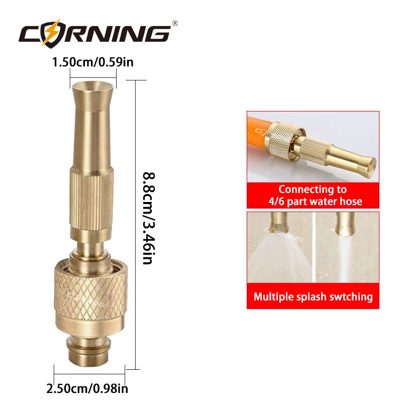 Universal Quick Connector Nozzle Cleaning Tool Brass High Pressure 3-Mode Car Washer Nozzles Hose Nozzle Washing Accessories