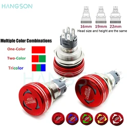 LED Emergency Stop Button Switch 16mm Momentary Metal Waterproof Red 19mm 22mm 1NO1NC Anti-slip Emergency Stop Switch with light
