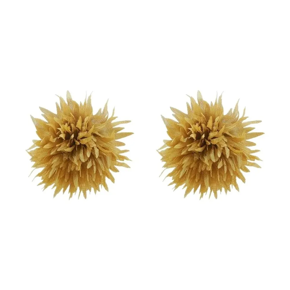 New Big Flower Design Fabric Earrings Casual Stud Type Fabric Stud Earrings Lightweight Holiday Earrings Vacation Outing