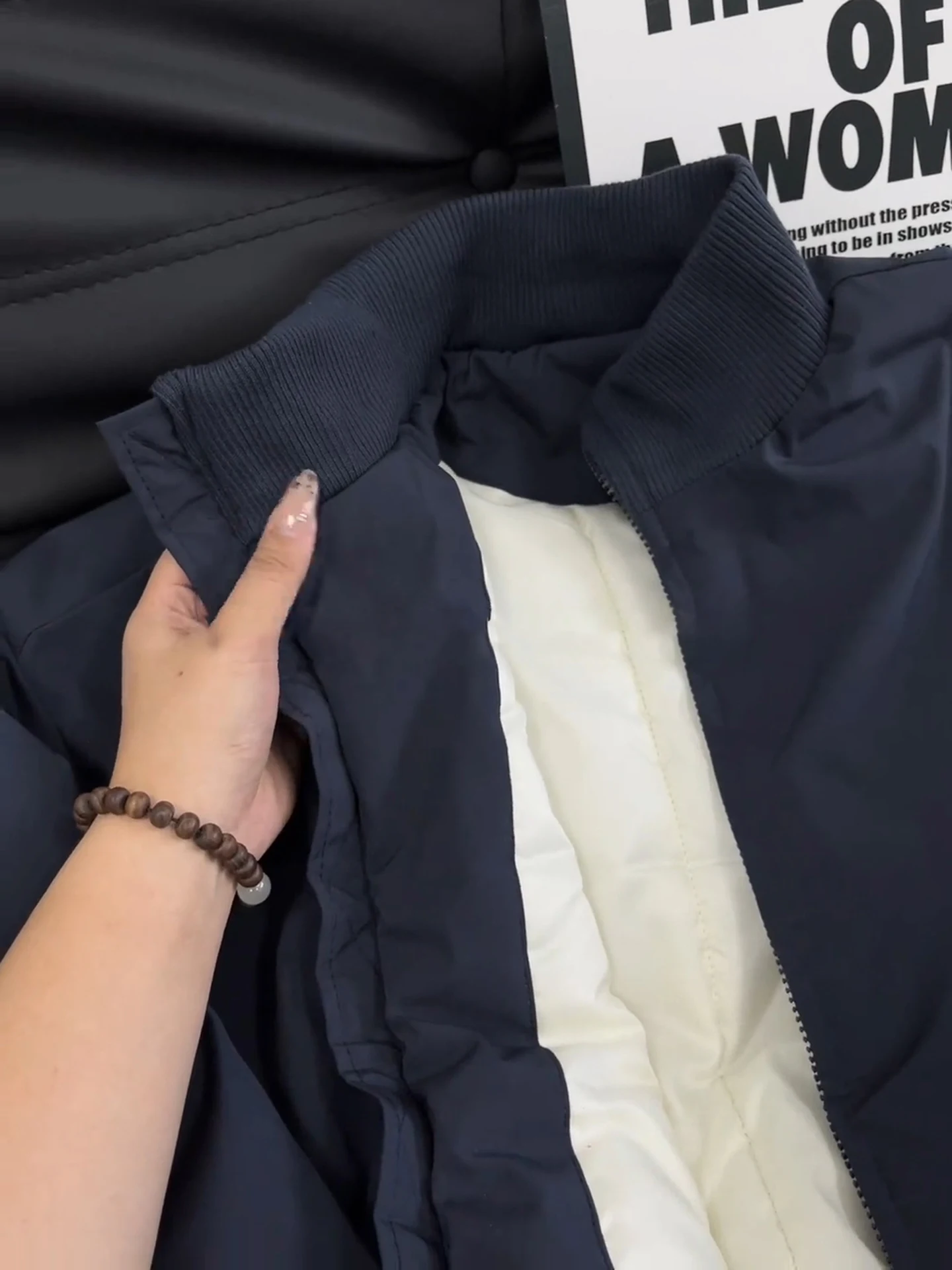 معطف من القطن من Thiened ort American Sle Flight Jaet للرجال للخريف والشتاء الدافئ معطف بياقة واقفة للبيسبول #2