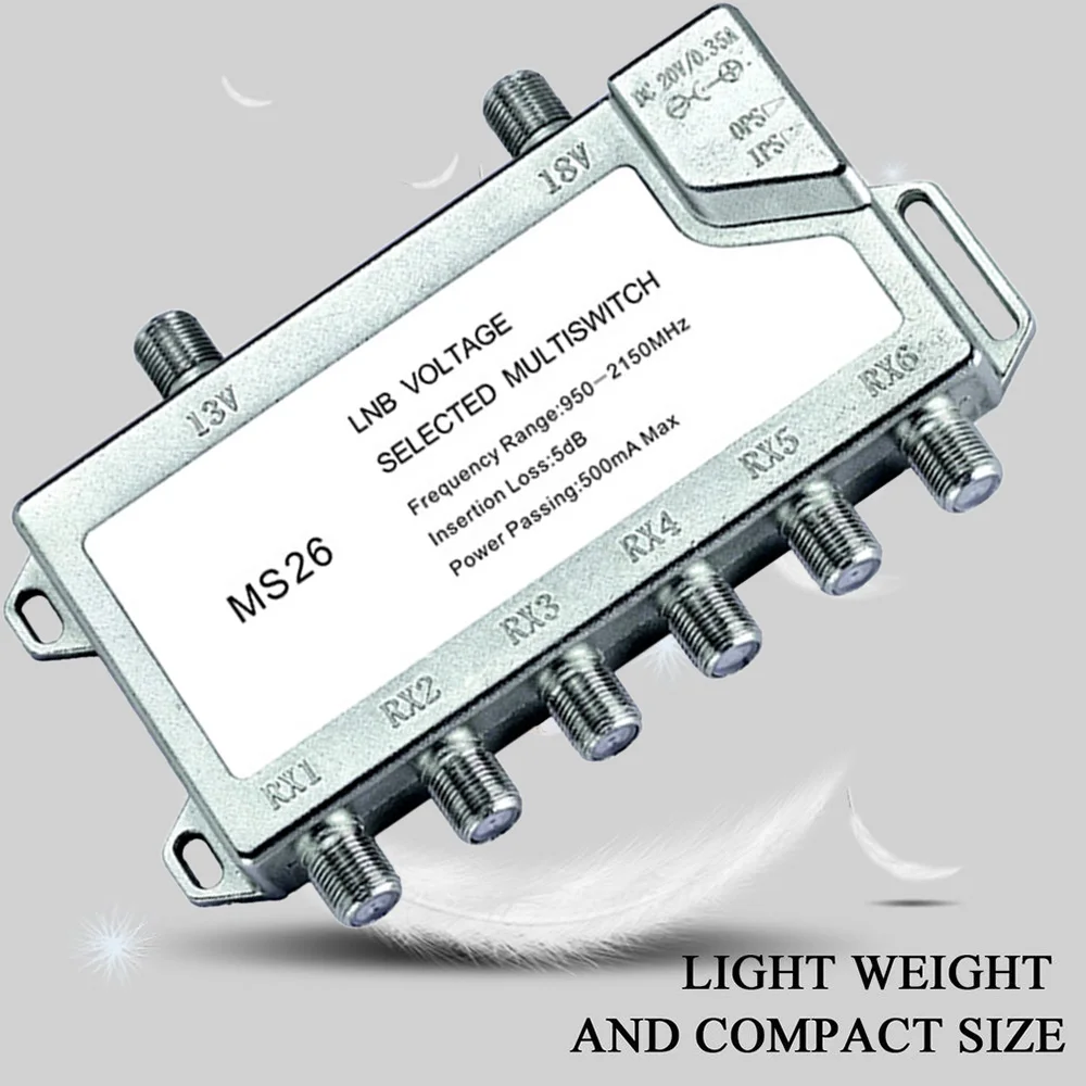 

Мультисвитч для антенн 2 входа/6 выходов, цинковый, для спутникового кабеля, 2 входа, 6 выходов, Diseqc, с питанием для LNB, водонепроницаемый, автономный, для ТВ, 950-2150 МГц