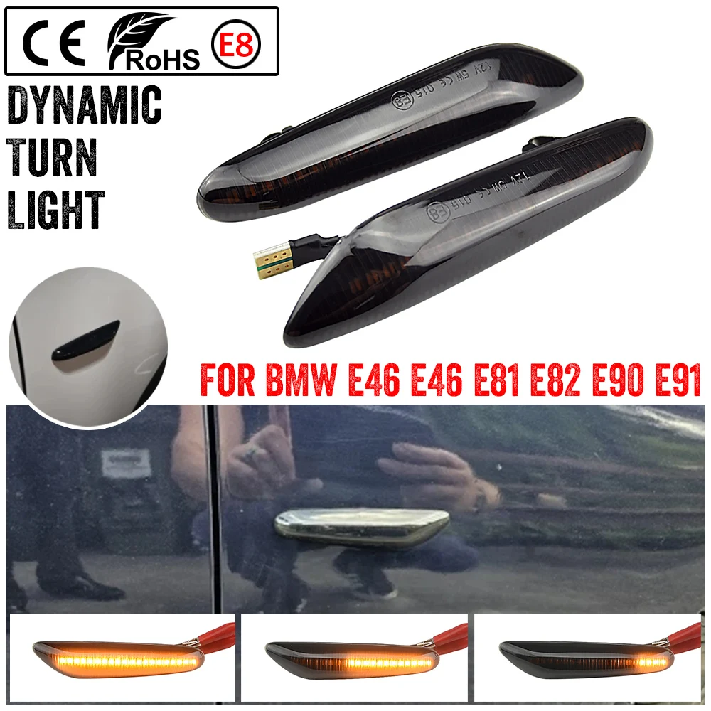 

2pcs for BMW Led Dynamic Side Marker Turn Signal Light Sequential Blinker Li2 pht for E90 E91 E92 E93 E60 E87 E82 E46 Error Free