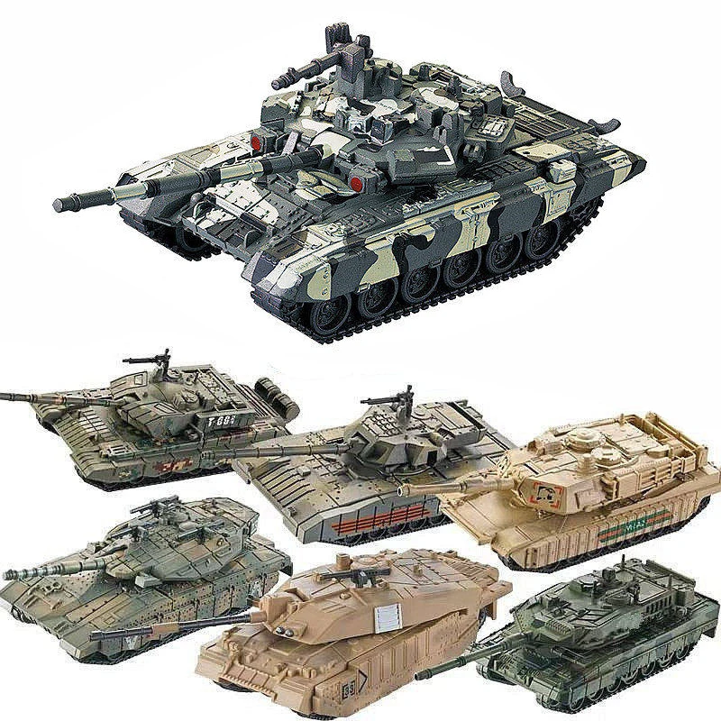 1/72 Montieren Panzer Russischer Kampfpanzer T-90 Deutscher L2A5 UK Challenger Vorgefärbtes Militärmodell Bausteinspielzeug