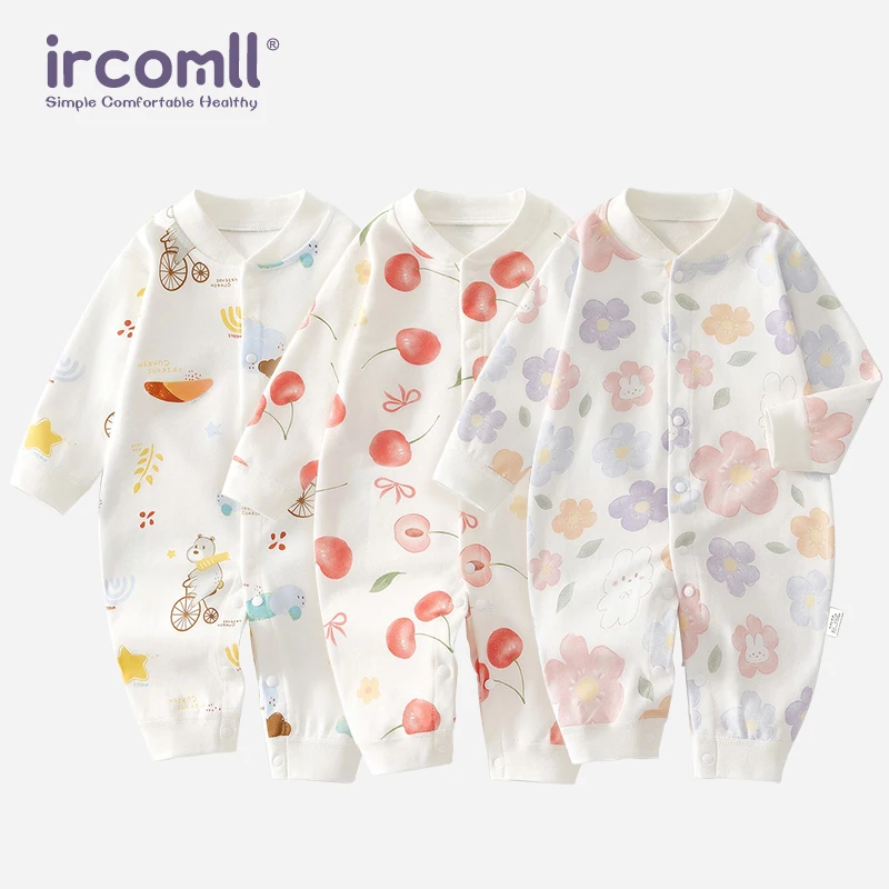 

2pcs Spring Baby Jumpsuit Newborn Clothes Set Toddler Baby Girl Clothing Cartoon Pattern Button Design Infant Bebe Jumpsuits