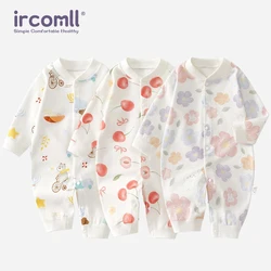 2pcs Spring Baby Jumpsuit Newborn Clothes Set Toddler Baby Girl Clothing Cartoon Pattern Button Design Infant Bebe Jumpsuits