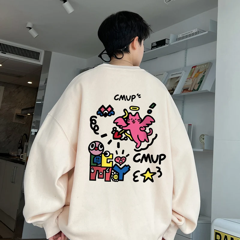 

Men's Oversized Plain Funny Autumn Hoodie Anime Print Fashion White Hoodies for Men Unisex Casual Wear Hoody Male Sweatshirt