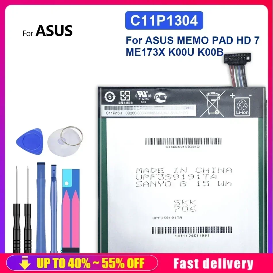 

Rechargeable Mobile Phone Batteries C11P1304 3950mAh For ASUS MEMO PAD HD 7 ME173X K00U K00B HD7 Smartphone Portable Battery