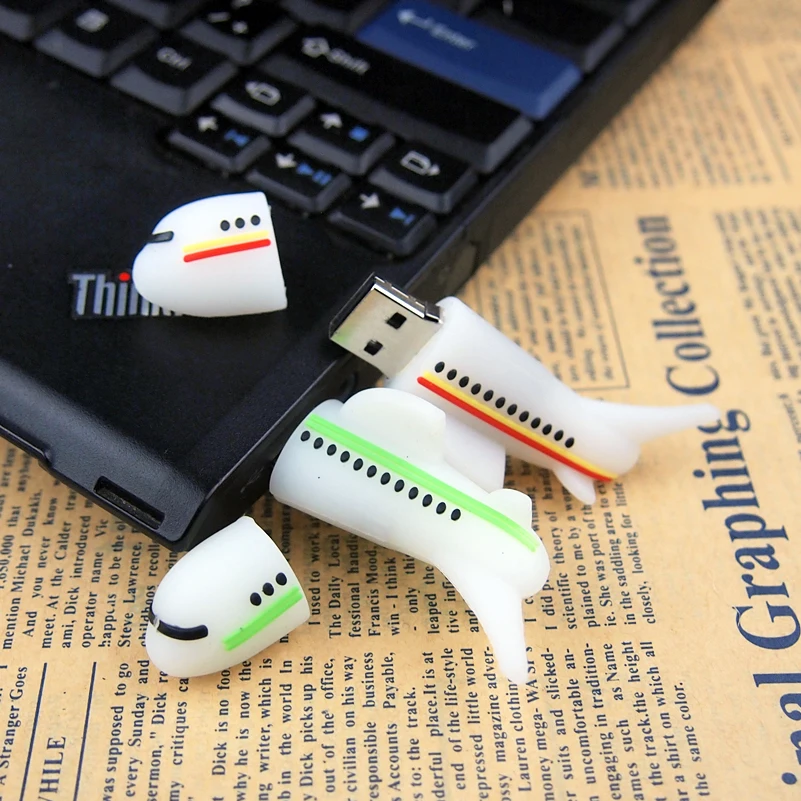 Cartoon Mini Plane Model USB Flash Drive Aircraft Airplane Usb 2.0 Pen Drive Memory Stick Pendrive U Disk 4GB 8GB 16GB 32GB 64GB