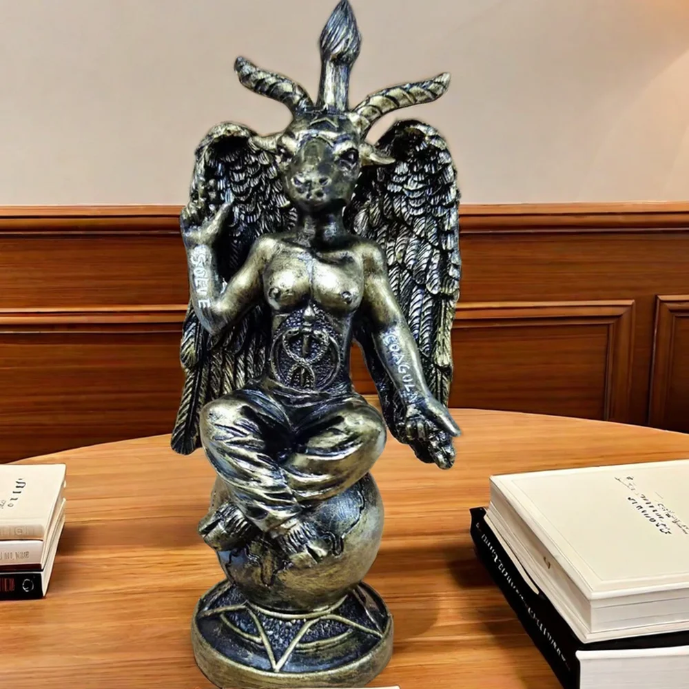 

Baphomet Divine Goat of Mendes Statue Church of Satan Sabbatic Goat Idol Baphomet Resin Satanic Occultic The Horned God Goat