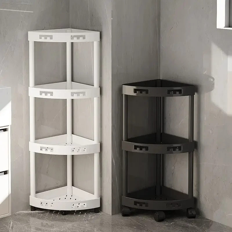 Kitchen Bathroom Shelf Toilet Triangular Racks Floor Standing Corner Storage Multi-layer Holders Sundry Items Organization