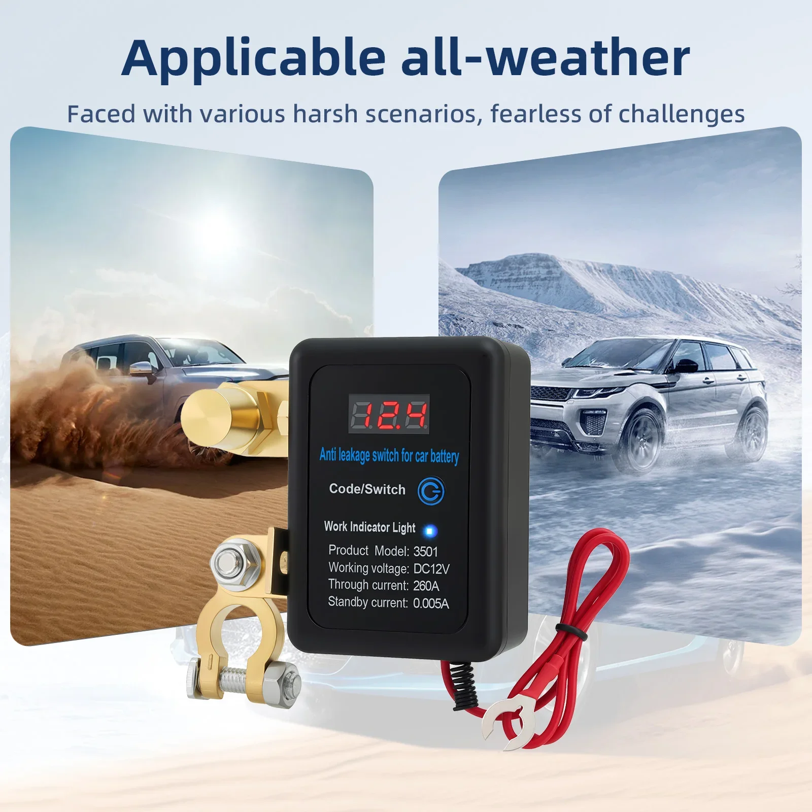 DC 12V Auto-Abschaltschalter 260A Batterie-Trennschalter mit Fernbedienung und LED für LKW – Detail 7