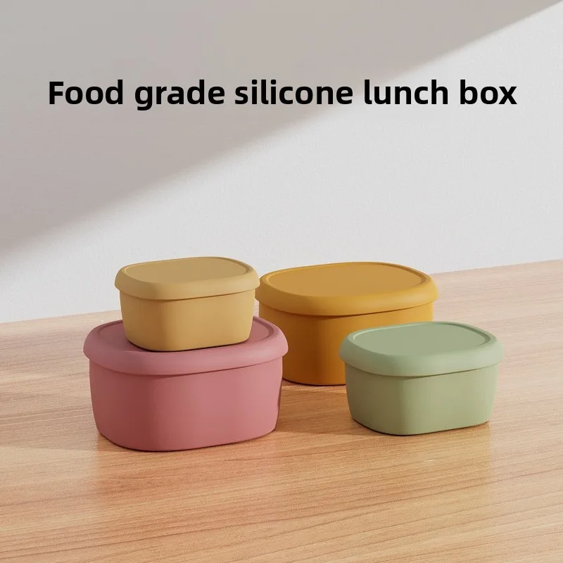 bpaフリー食品グレードシリコン製ミニ弁当箱、電子レンジ対応、漏れ防止ランチ容器、幼児、子供、家族向けスナック収納