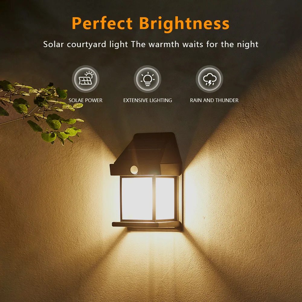 

LED Solar Light Motion Sensor Wall Light Solar Lamp Outdoor Waterproof Solar Powered Sunlight Street Lamp Garden Decoration