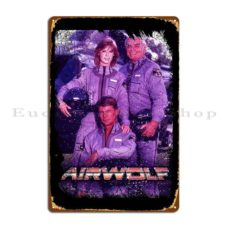 Airwolf Chronicles Revving Up Twin Rotors Twice The Thrills Metal Sign Pub Wall Pub Designer Cave Bar Tin Sign Poster