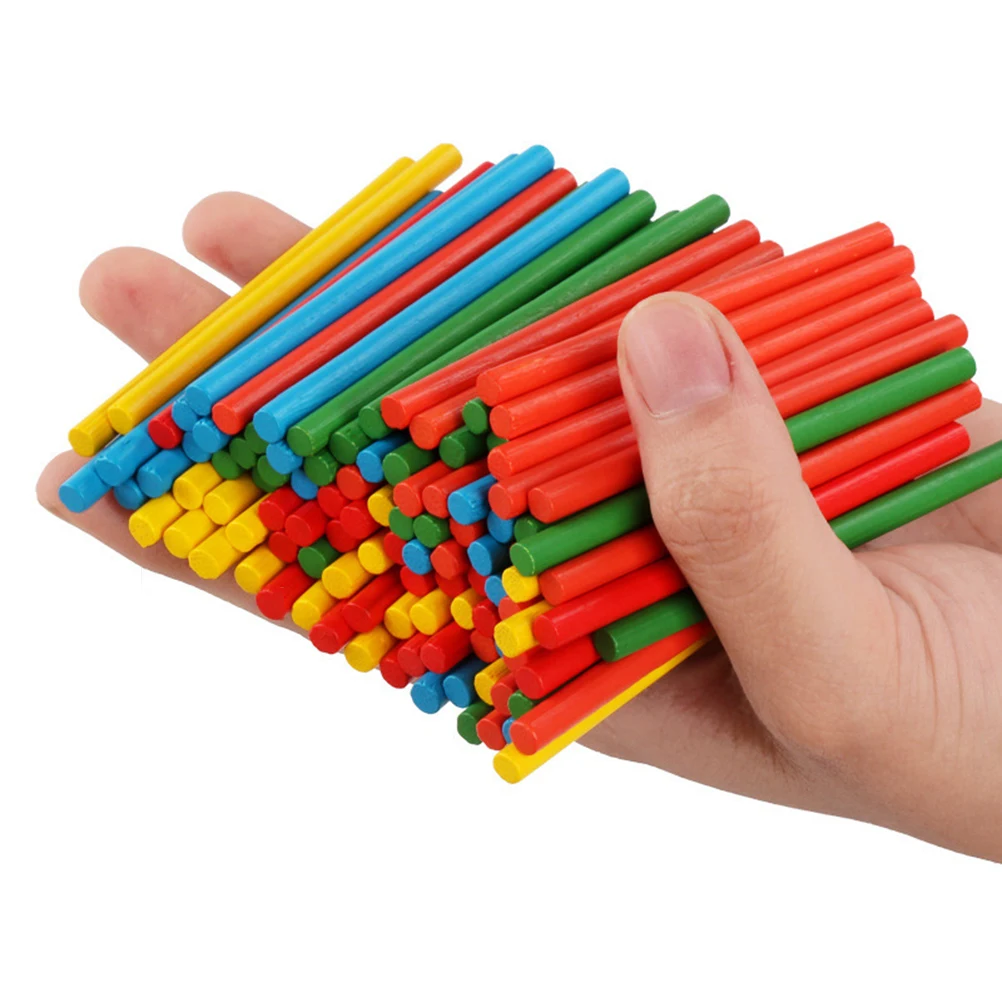 

Math Counting Stick Toy 1 Set Numbers Sticks Blue Child Early Learning Game Puzzle Educational Wooden Safe Gifts