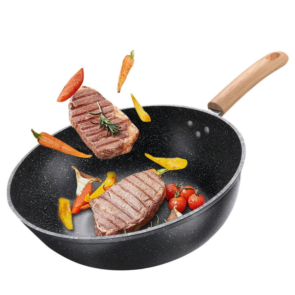 28/30/32/34 سنتيمتر مقلاة غير لاصقة مقلاة Maifan حجر عجة مقلاة الشيف عموم عجة عموم التعريفي متوافق #2