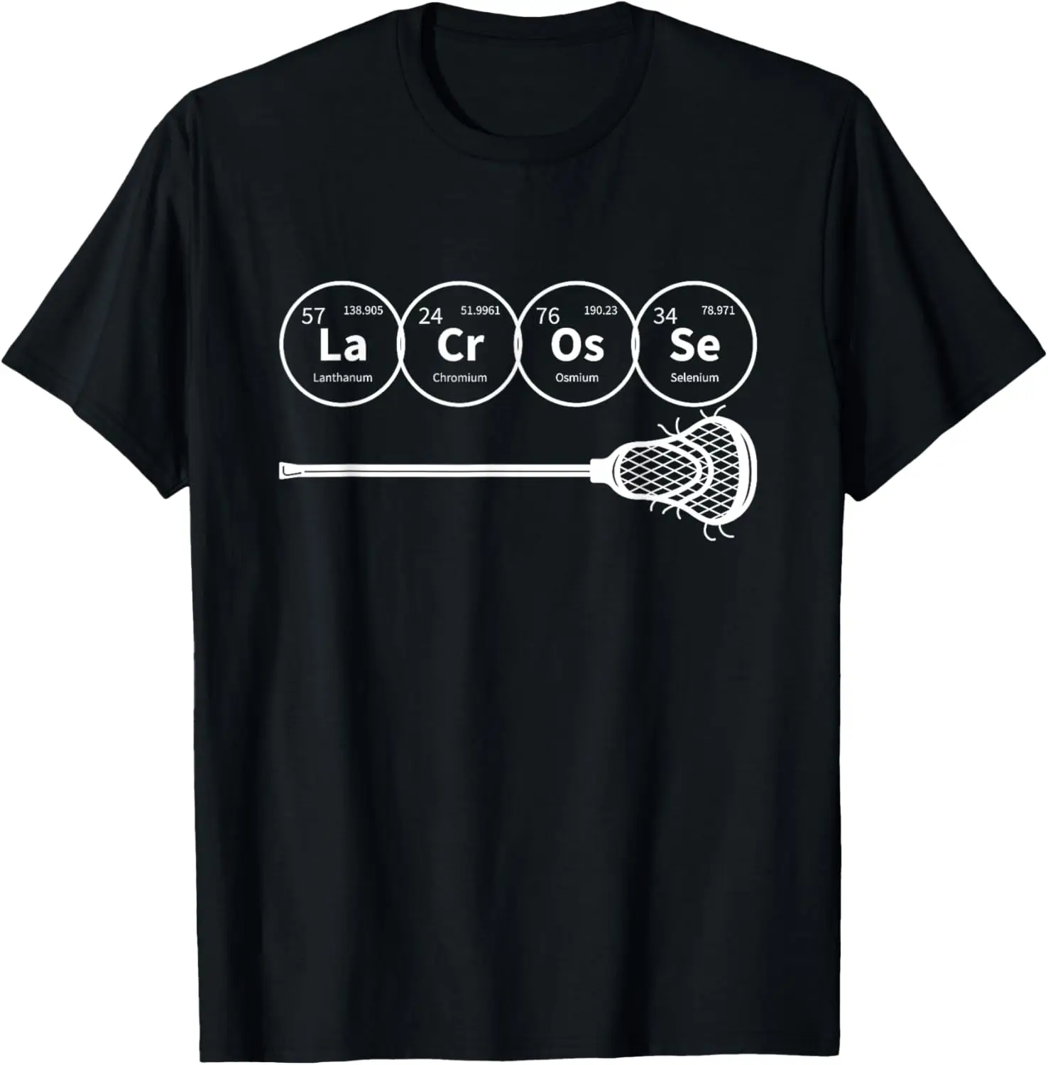 Lacrosse Periodic Table of Elements Chemistry T-Shirt  Graphic T Shirts Funny All-match Print O-neck Male Short-sleev Regular