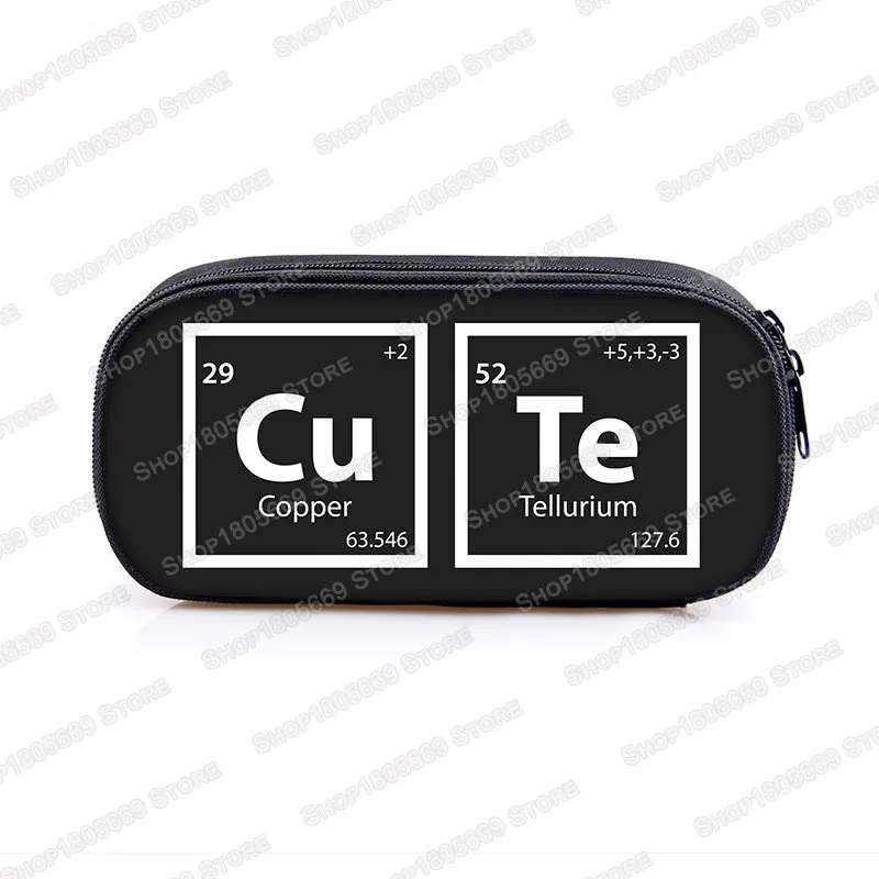 Periodic Table of Elements Print Cosmetic Case Pencil Bag Cute Genius Stationary Bag Teenager Pencil Box School Case Supplies