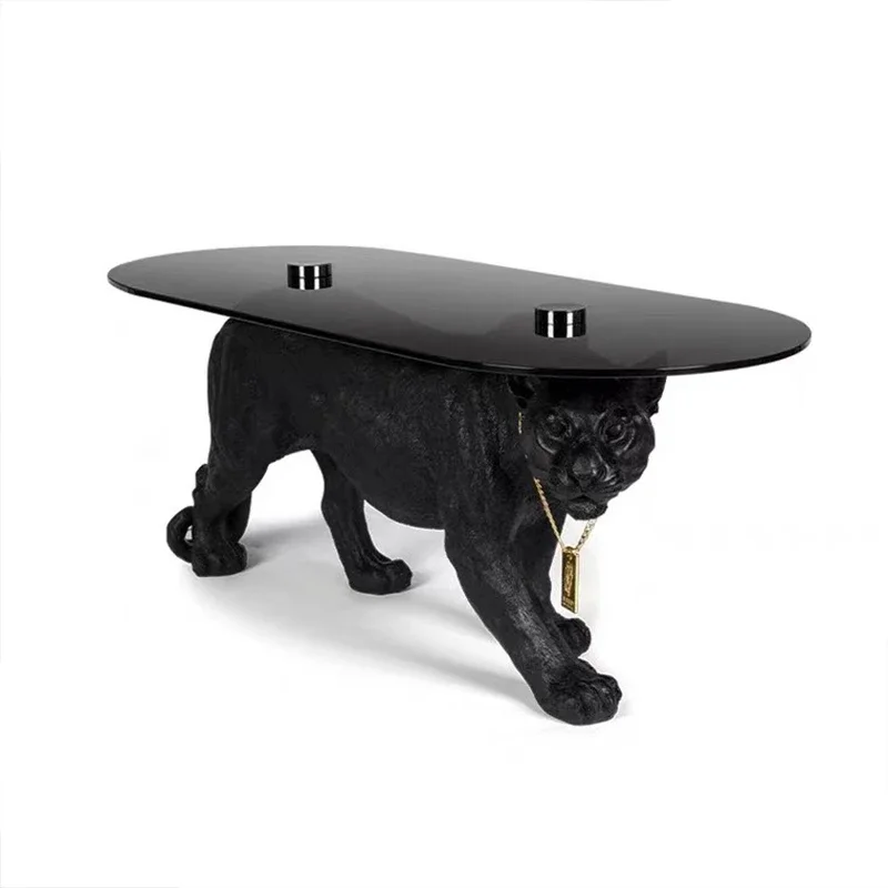 Tempered glass coffee table designer personalized creative animal living room household small apartment leopard coffee table