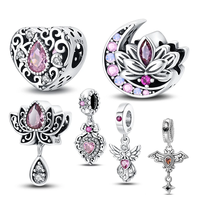 Oferta Imperdível: Berloques de Prata 925 Série Lótus Guardião Retrô, Compatíveis com Pulseiras Originais de 3mm para Mulheres, Joias Finas DIY, Presentes