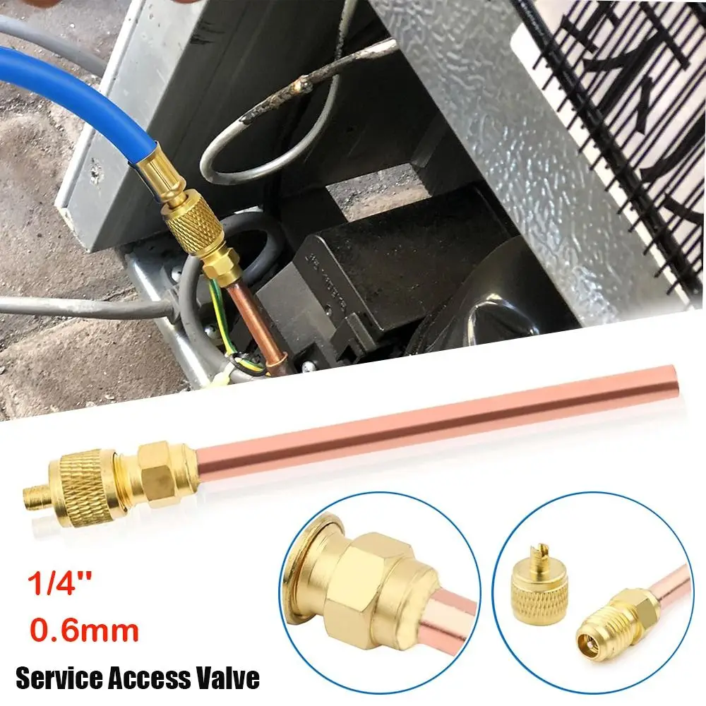 New 1/4'' Service Valve Thickness 0.6MM 63/120MM Access Valve AC Schrader Access Vacuum System Refrigerator Charging
