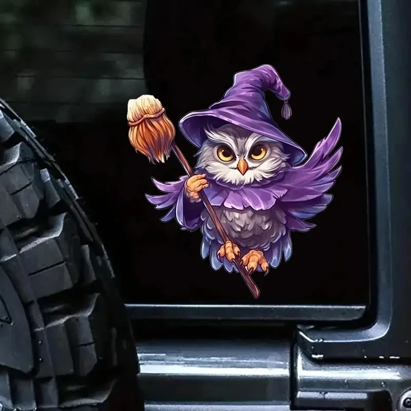 Car Sticker Decal Sweat Witch Owl Sticker-Creative Niche Vinyl Car Stickers Waterproof Motorcycle Stickers