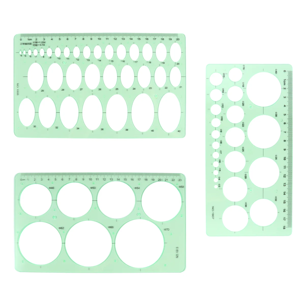 Plantilla de pintura de 3 uds., plantillas circulares, reglas de construcción, dibujo de Suite para medición de proyectos escolares