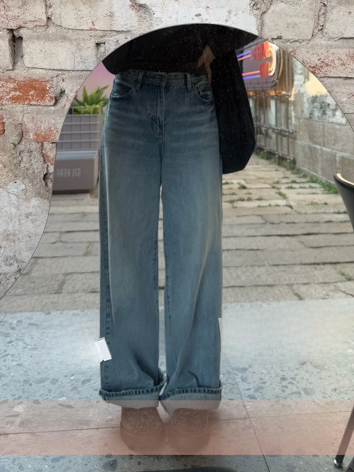 

Джинсы Sli с прямыми штанинами, женские винтажные эластичные хлопковые джинсы с высокой талией и контролем живота, удлиняющие модные джинсы