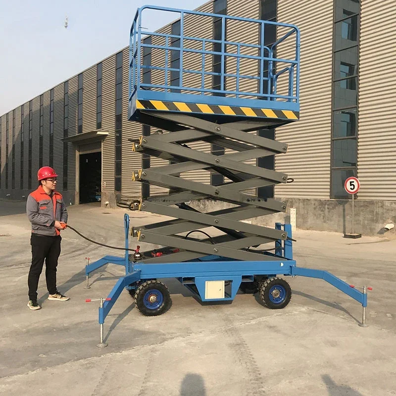 YG Factory Custom 8m 10m 12m Hydraulic Mobile Lifting Table Outdoor Elevator Lift Platform 8m 12m Aerial Man Lifting Platform