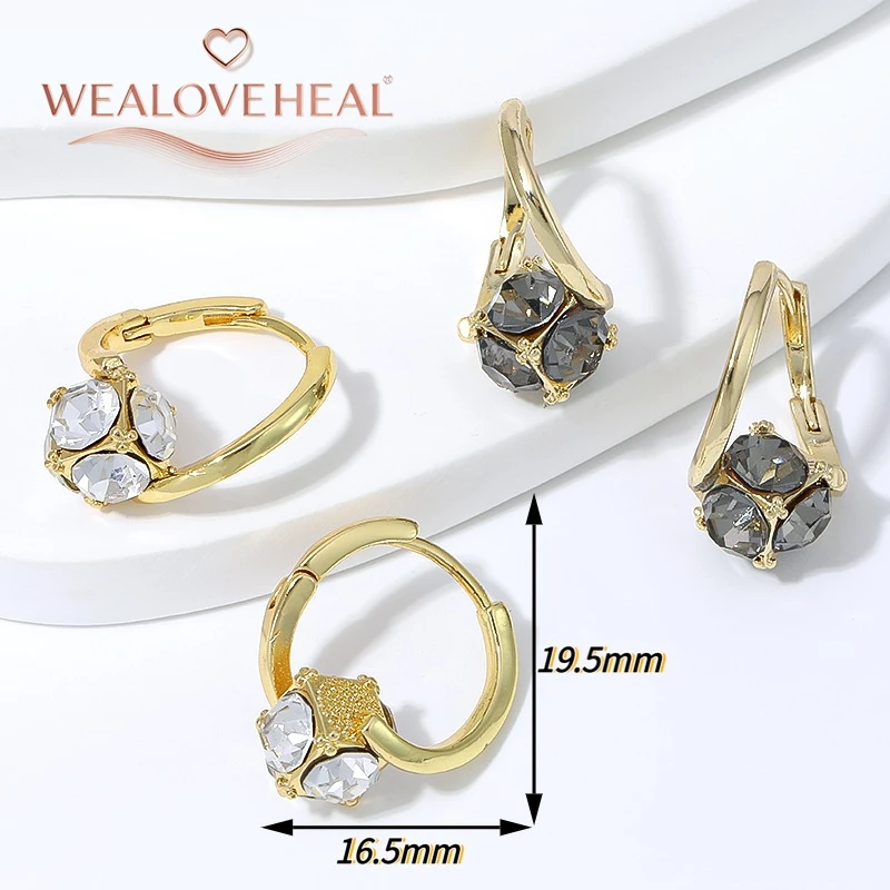 ohrringe, ohrringe damen, 18K Vergoldete Messing Gedrehte Huggie Creolen für Damen mit Zirkonia-Kugeln, schlichter, trendiger Alltagsschmuck, Valentinstagsgeschenk – Detail 17