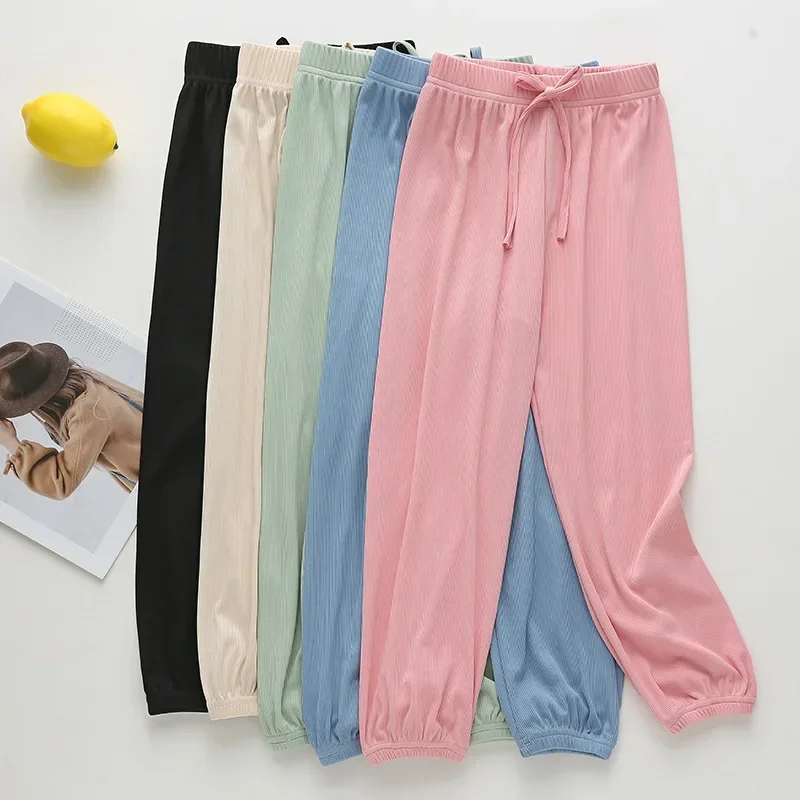 Autumn Kids Boy Girl Clothes Polyester Muslin Solid Mosquito Pants for Baby Girl Thin Bamboo Bloomers Fashionable Home Pants