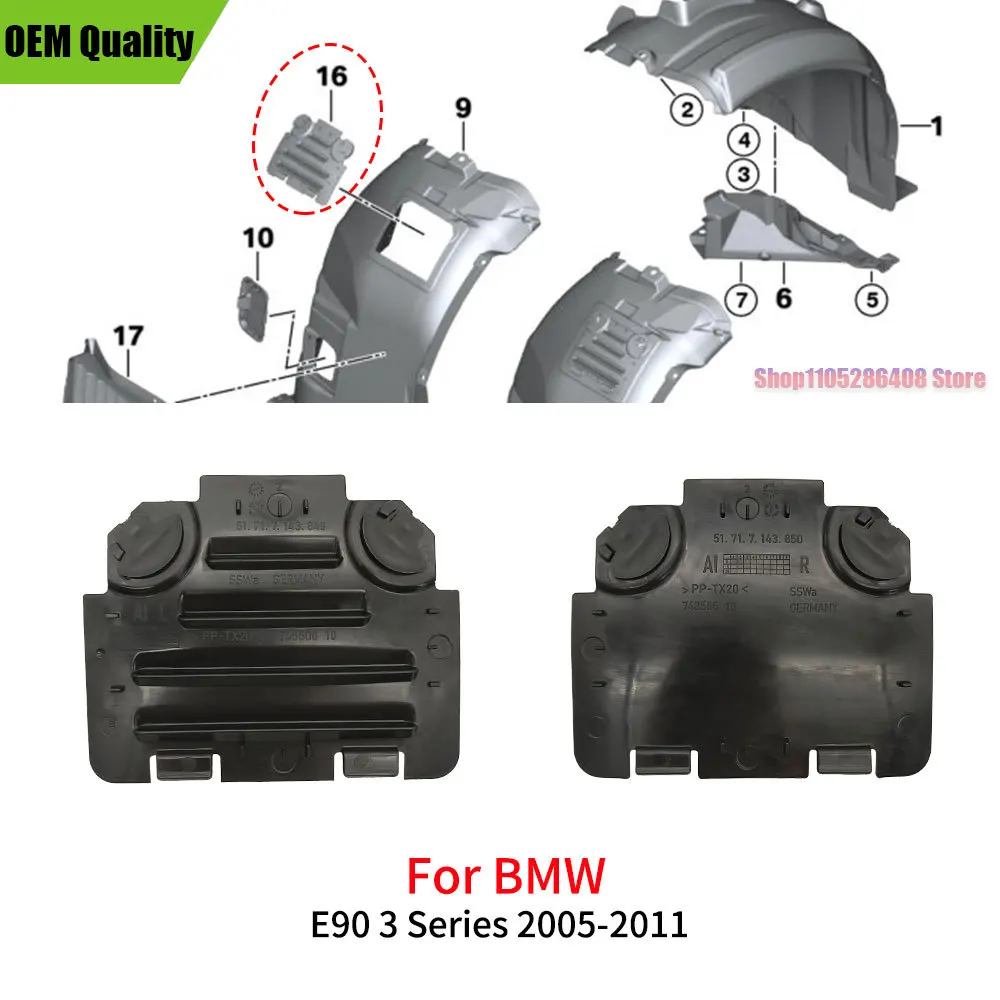 For BMW 1 3 Series 118 320i For BMW E88 E90 Car Front Wheel Arch Fender Liner Access Panel Lid Cover Headlight Bulb Replacement