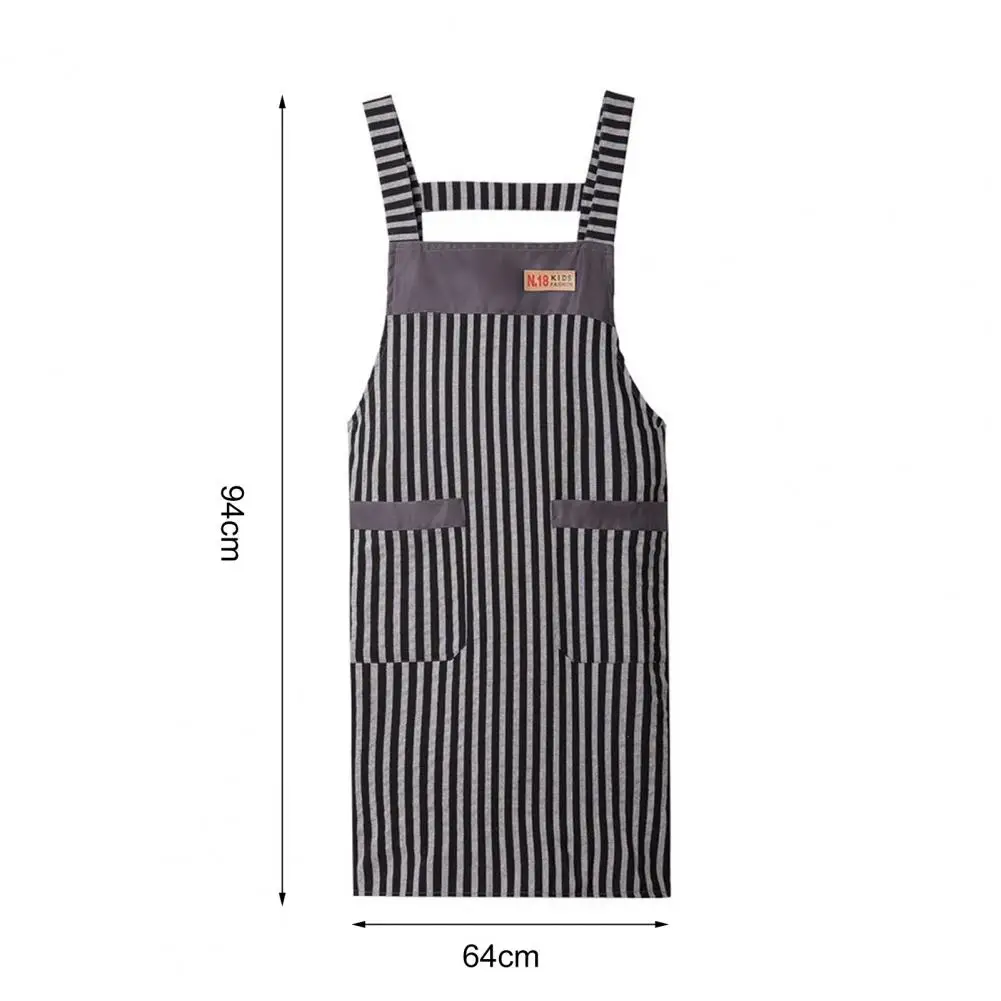 Kitchen Apron Sleeveless Waterproof Oil-proof Cooking Aprons Double Pocket Fashion Simple H-type Shoulder Aprons Unisex Apron