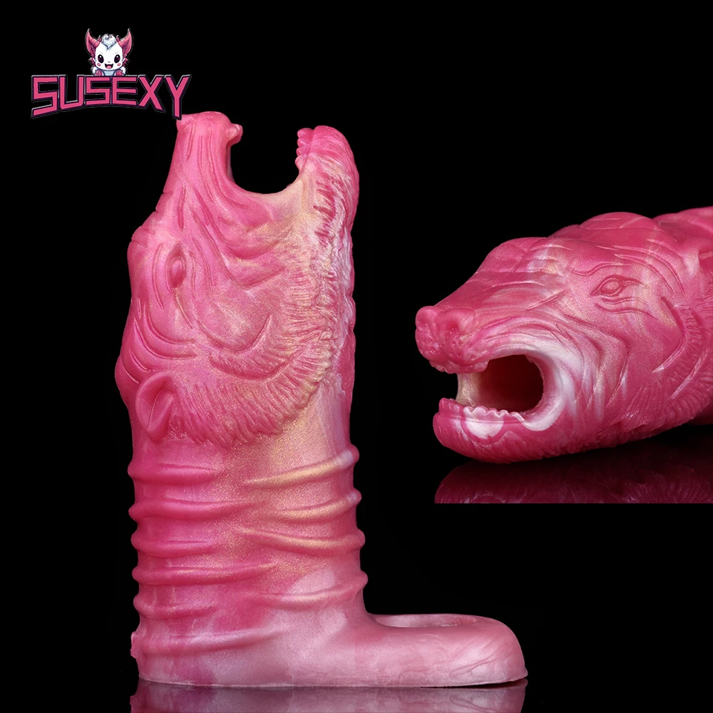 

SUSEXY Fantasy With Anti-drop Ring Tiger Penis Sleeve Male Dildo Bump Stimulate Sex Toys For Man Masturbator Delay Ejaculation