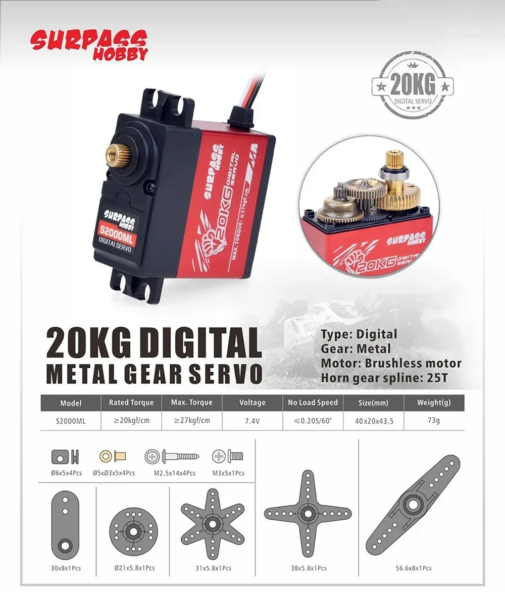 تجاوز هواية أجهزة رقمية 9G 17G 25G 6 كجم 9 كجم 15 كجم 20 كجم ميتال جير مايكرو سيرفو ل 1/8 1/10 RC سيارة طائرة طائرة روبوت شراعية