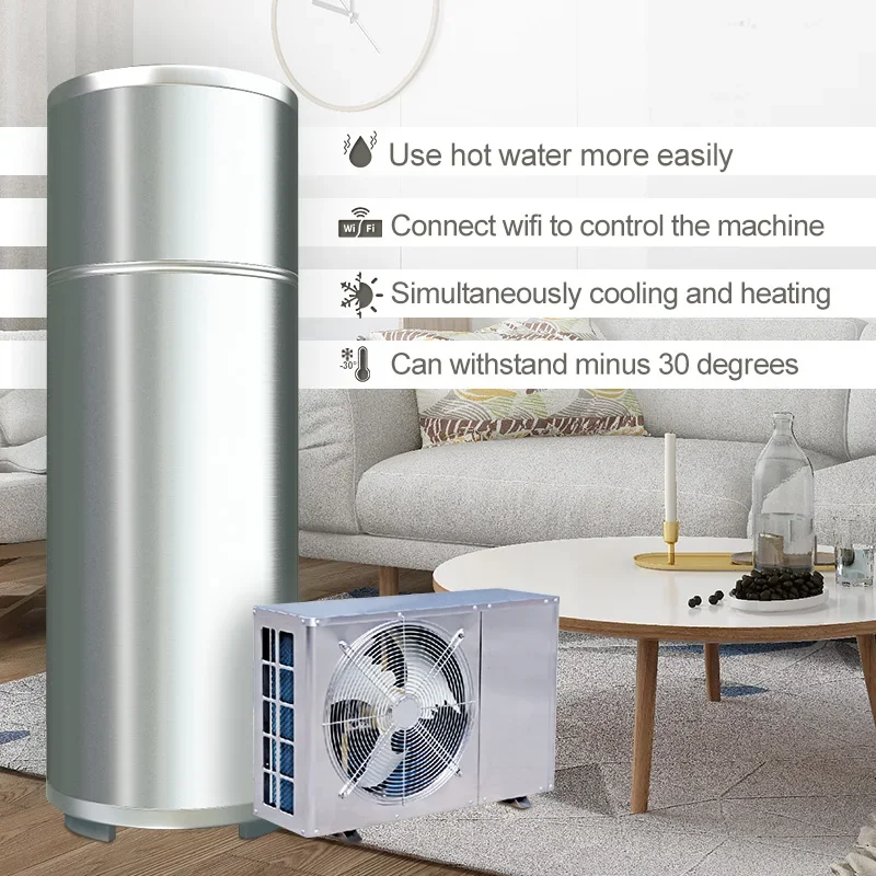 YUNYI China 300l air source heat pump split system hot life water heater with storage tank