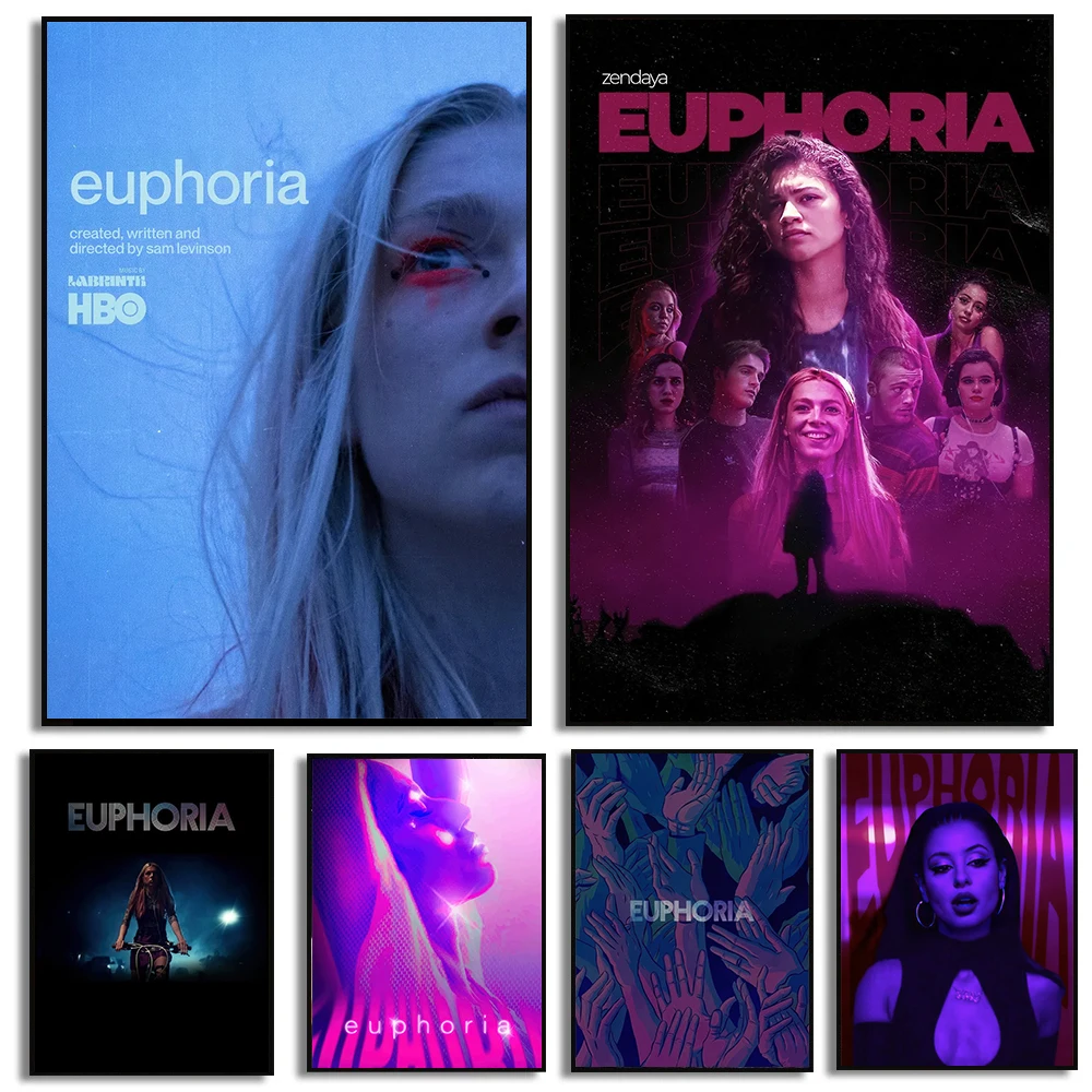 Affiche de la série télévisée Euphoria, impressions Zendaya, peinture sur toile, images murales Euphoria, décoration moderne pour la maison et le salon