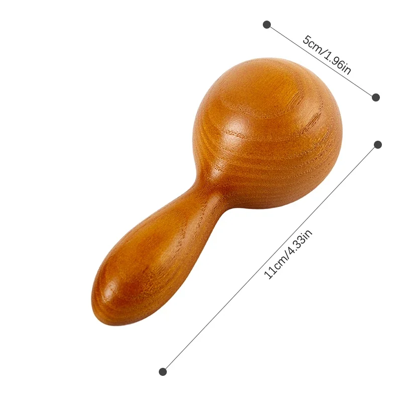 1PC Wooden Massager Essential Oil Massage Stick Body Spa Meridian Tapping Massage Hammer Therapy Relaxation Round Ball Massager