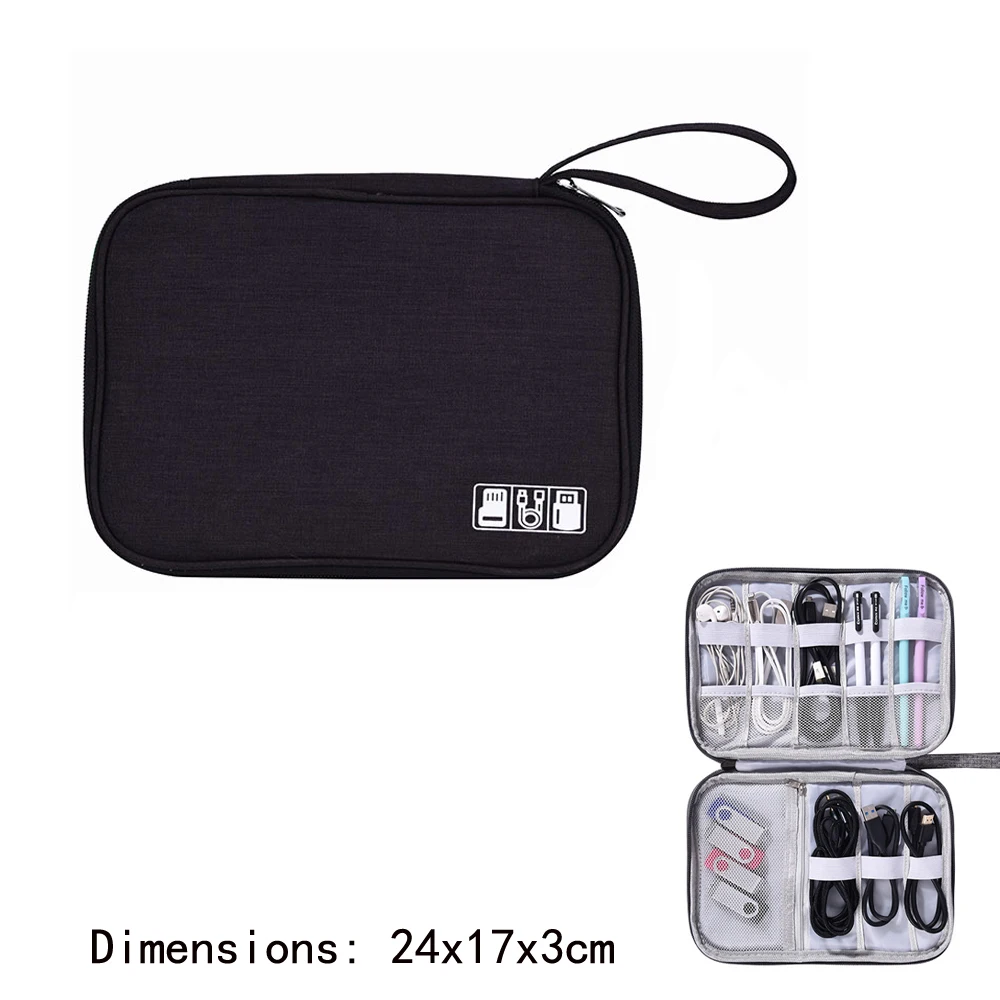 Draagbare reiskabel organizer case kabel opbergtas waterdichte digitale elektronische accessoires organizer voor USB-oplader plug - afbeelding 1